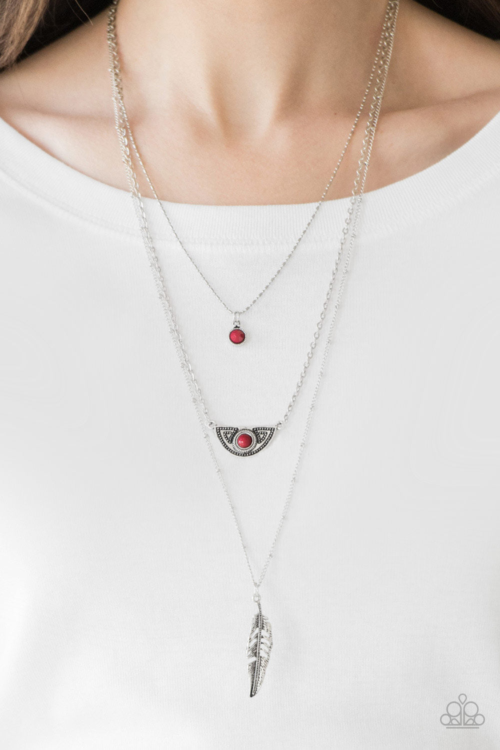 Paparazzi ♥ Sahara Sparrow - Red ♥  Necklace