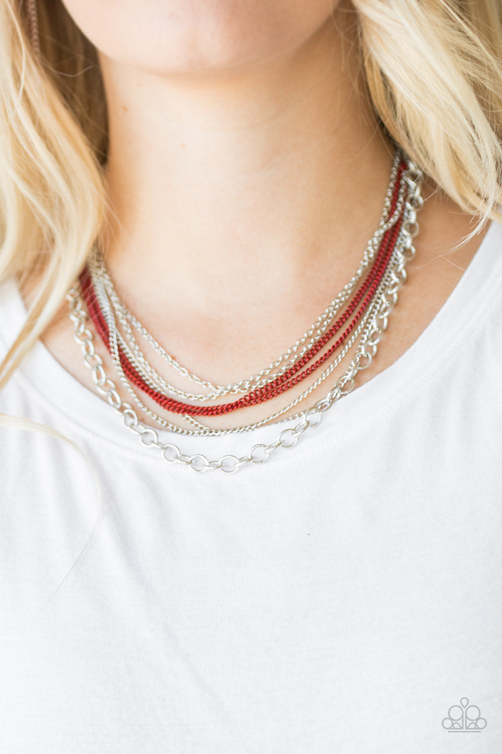 Paparazzi ♥ Intensely Industrial - Red ♥  Necklace