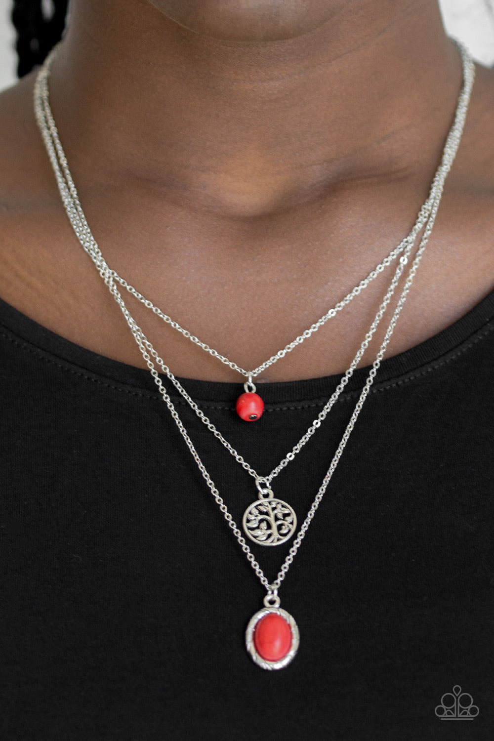 Paparazzi ♥ Southern Roots - Red ♥  Necklace