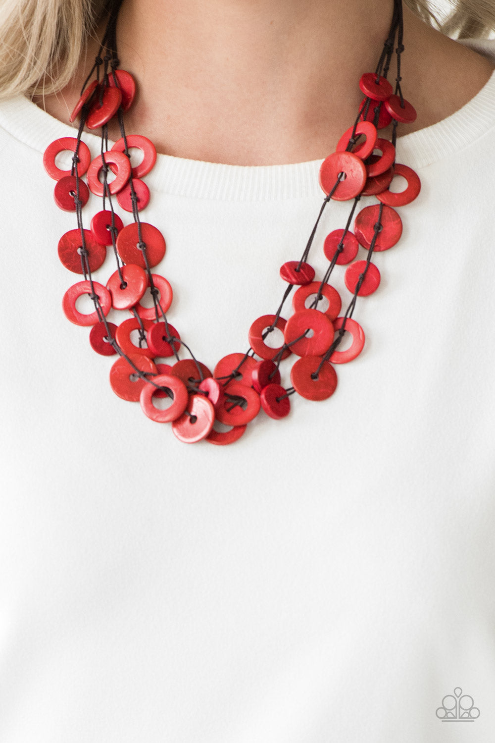 Paparazzi ♥ Wonderfully Walla Walla - Red ♥  Necklace