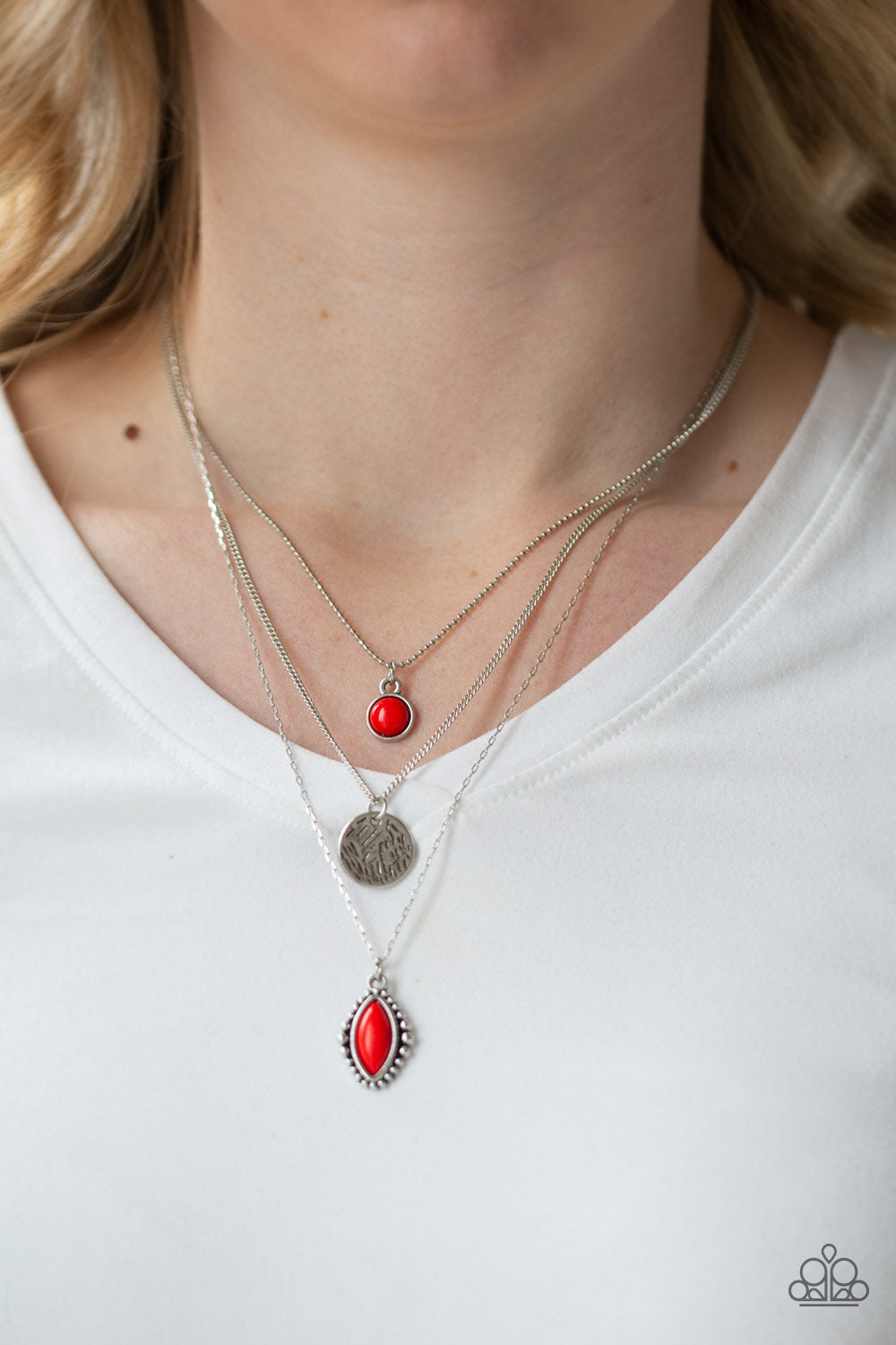 Paparazzi ♥ Tide Drifter - Red ♥  Necklace