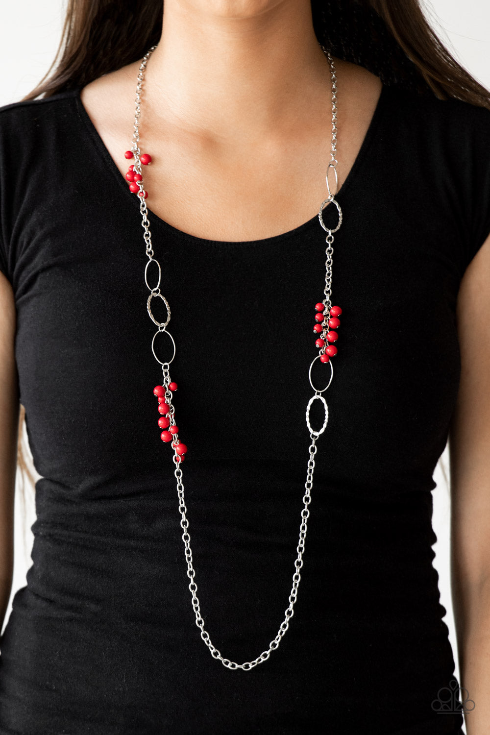 Paparazzi ♥ Flirty Foxtrot - Red ♥  Necklace