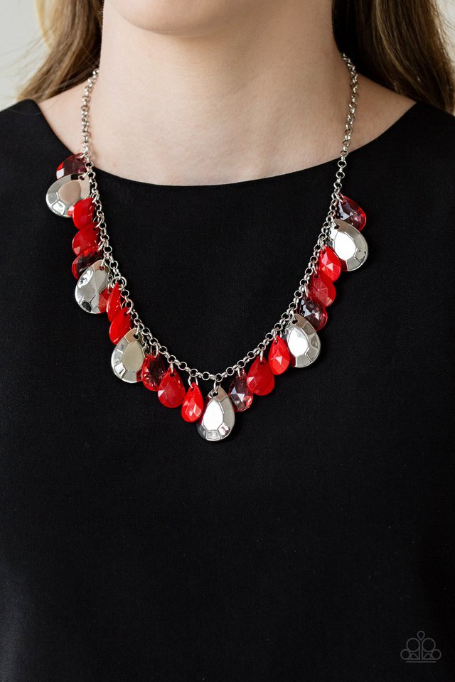 Paparazzi ♥ Hurricane Season - Red ♥ Necklace