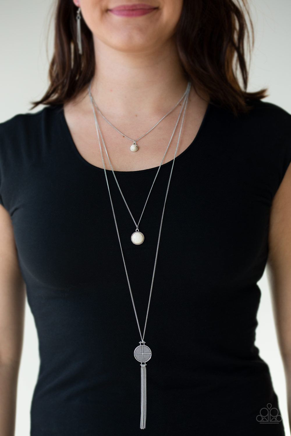 Paparazzi ♥ Life Is A Voyage - White ♥  Necklace