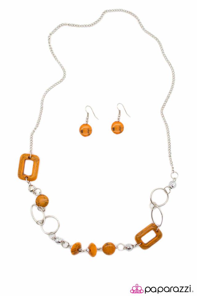 Paparazzi ♥ Just Around the Corner - Orange ♥ Necklace