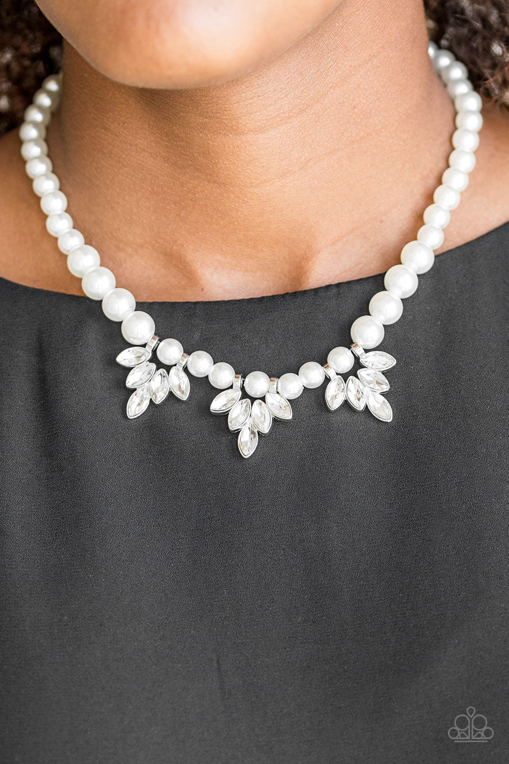 Paparazzi ♥ Society Socialite - White ♥  Necklace