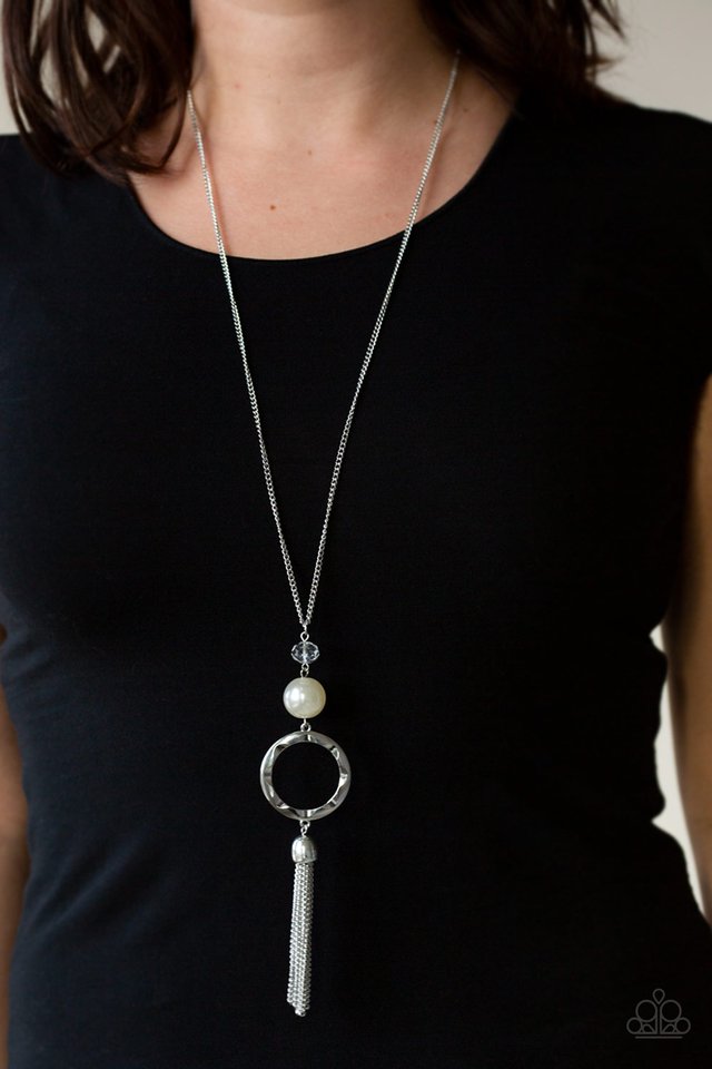 Paparazzi ♥ Bold Balancing Act - White ♥ Necklace