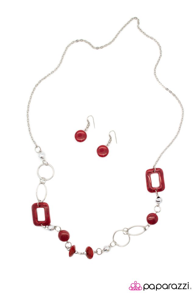 Paparazzi ♥ Just Around the Corner - Red ♥ Necklace