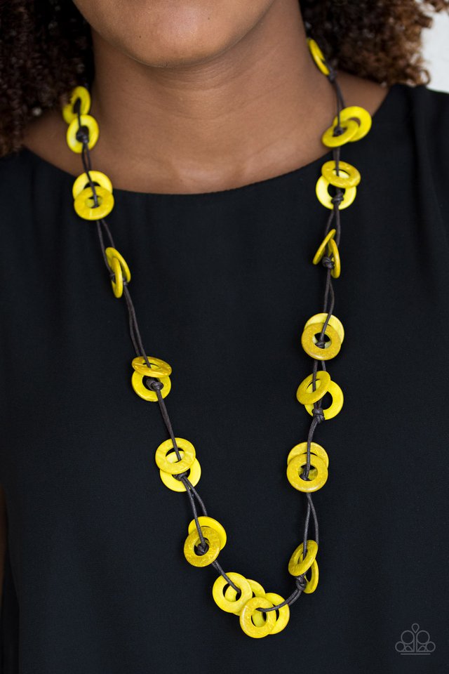 Paparazzi ♥ Waikiki Winds - Yellow ♥ Necklace