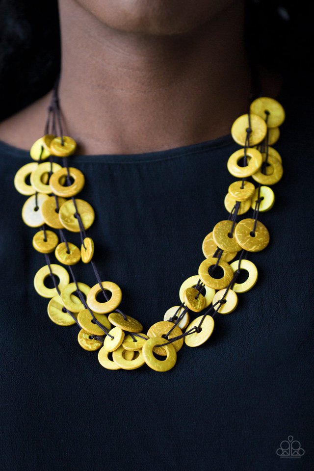Paparazzi ♥ Wonderfully Walla Walla - Yellow ♥ Necklace