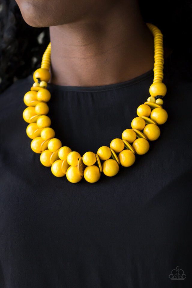 Paparazzi ♥ Caribbean Cover Girl - Yellow ♥ Necklace