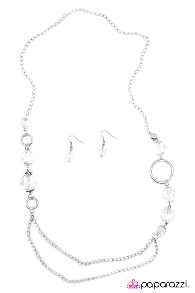 Paparazzi ♥ Crystal Clear - White ♥ Necklace