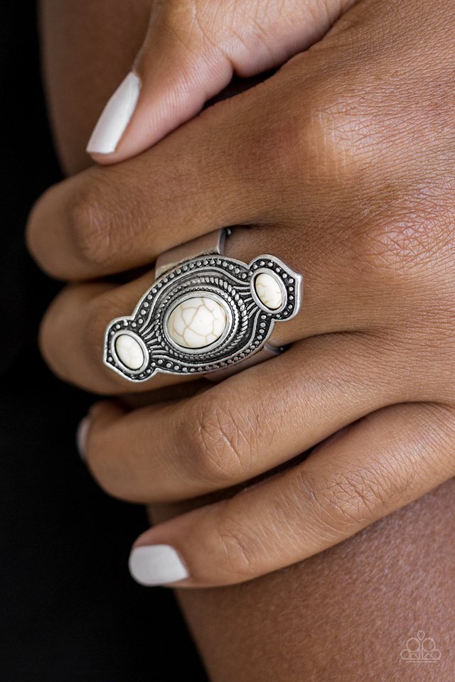 Paparazzi ♥ Dune Drifter - White ♥ Ring