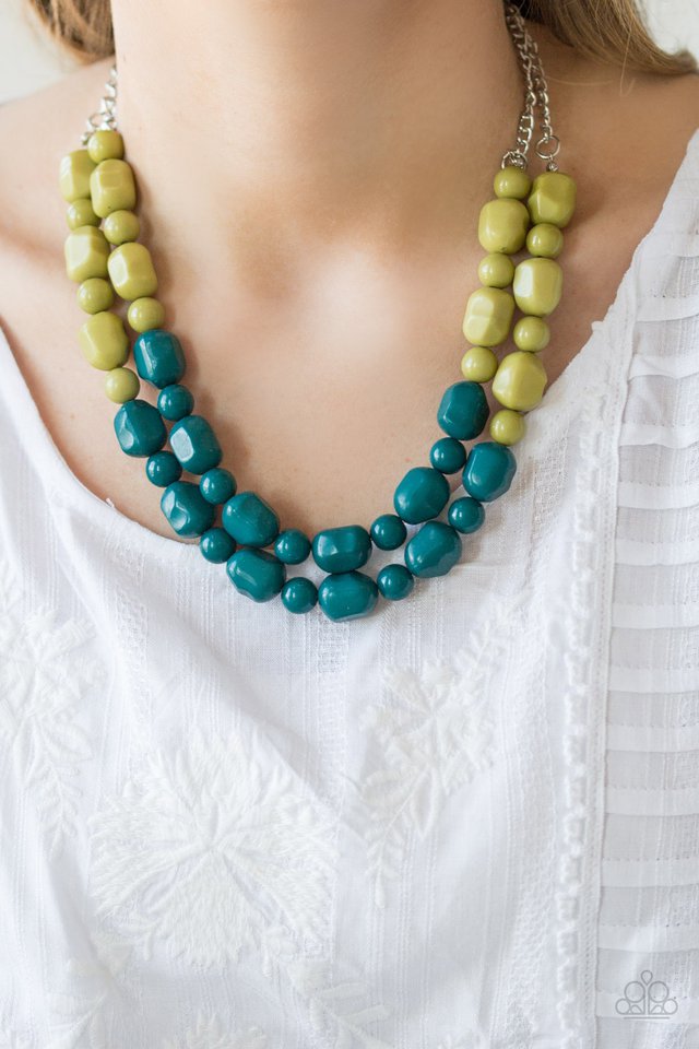 Paparazzi ♥ Island Excursion - Green ♥ Necklace