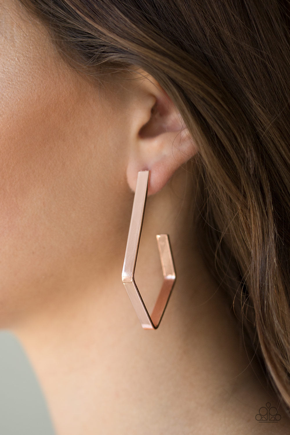 Paparazzi ♥ Geo Grand - Copper ♥  Earrings