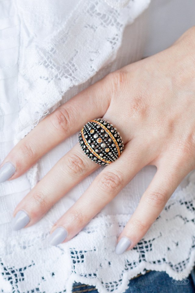 Paparazzi ♥ Up In ARMOR - Orange ♥ Ring