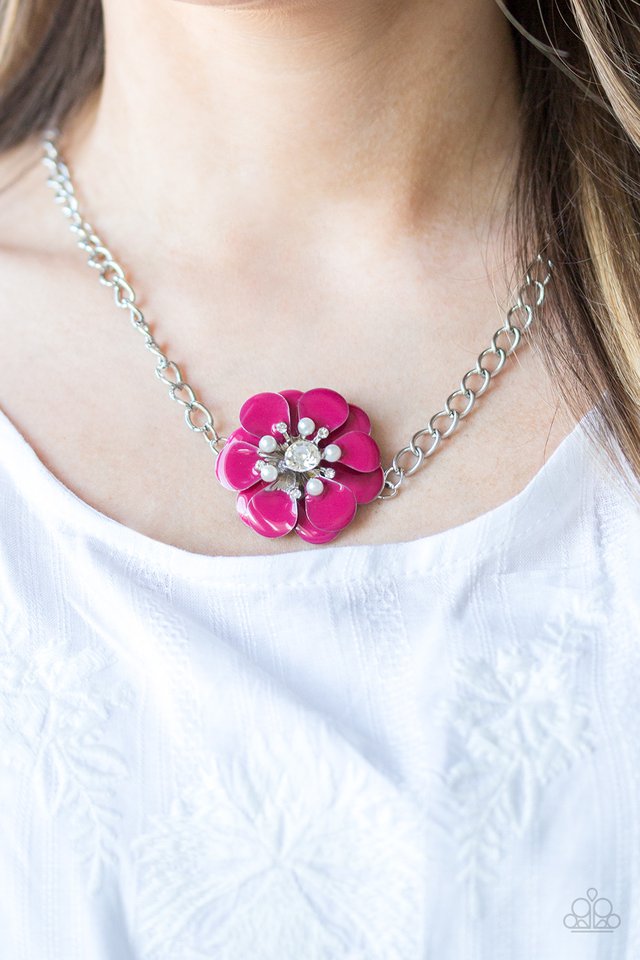 Paparazzi ♥ Hibiscus Hula - Pink ♥ Necklace