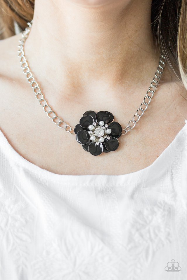 Paparazzi ♥ Hibiscus Hula - Black ♥ Necklace