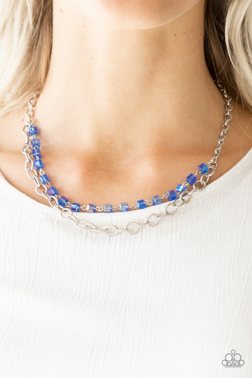 Paparazzi ♥ Block Party Princess - Blue ♥  Necklace