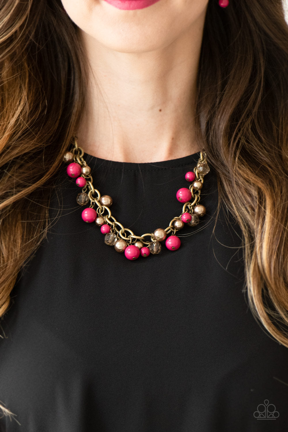 Paparazzi ♥ The GRIT Crowd - Pink ♥  Necklace