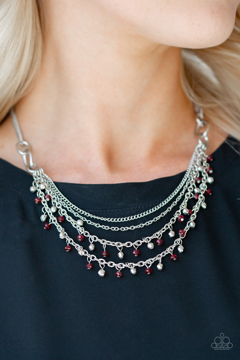 Paparazzi ♥ Financially Fabulous - Red ♥  Necklace
