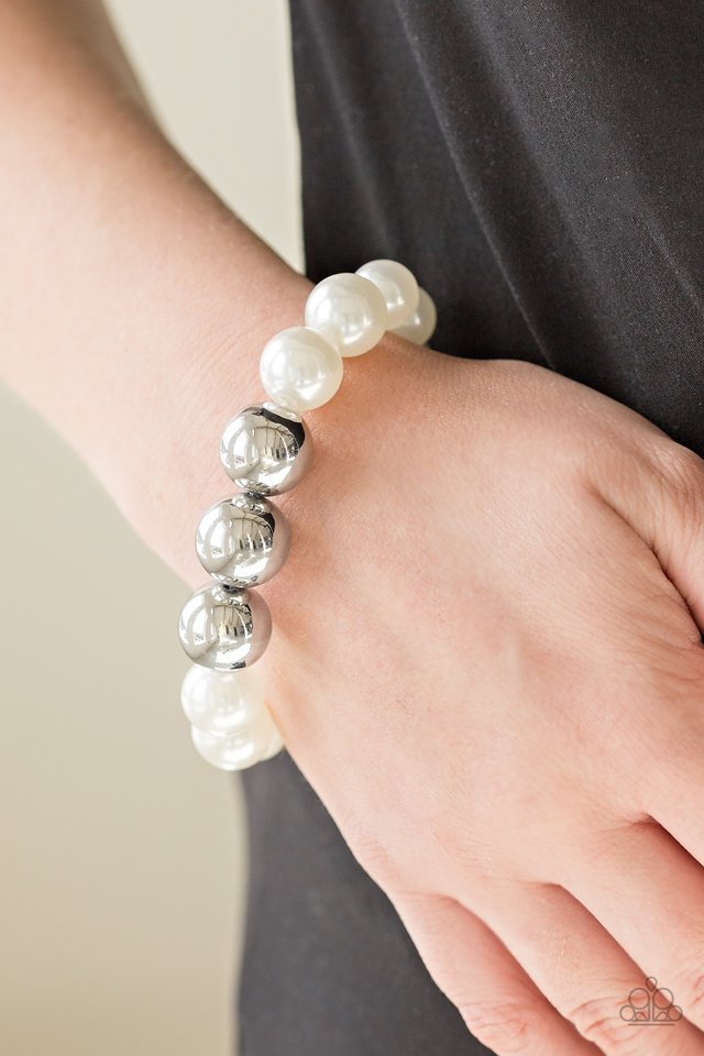 Paparazzi ♥ All Dressed UPTOWN - White ♥ Bracelet