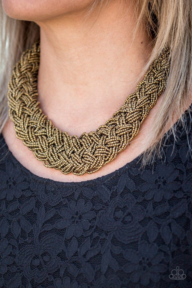 Paparazzi ♥ Mesmerizingly Mesopotamia - Brass ♥ Necklace