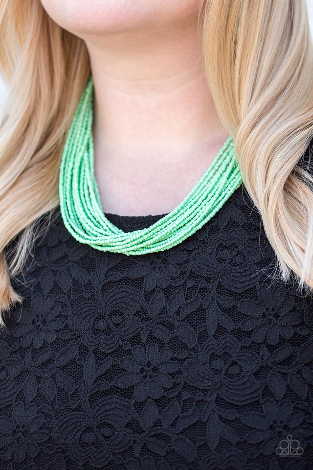 Paparazzi ♥ Wide Open Spaces - Light Green ♥ Necklace