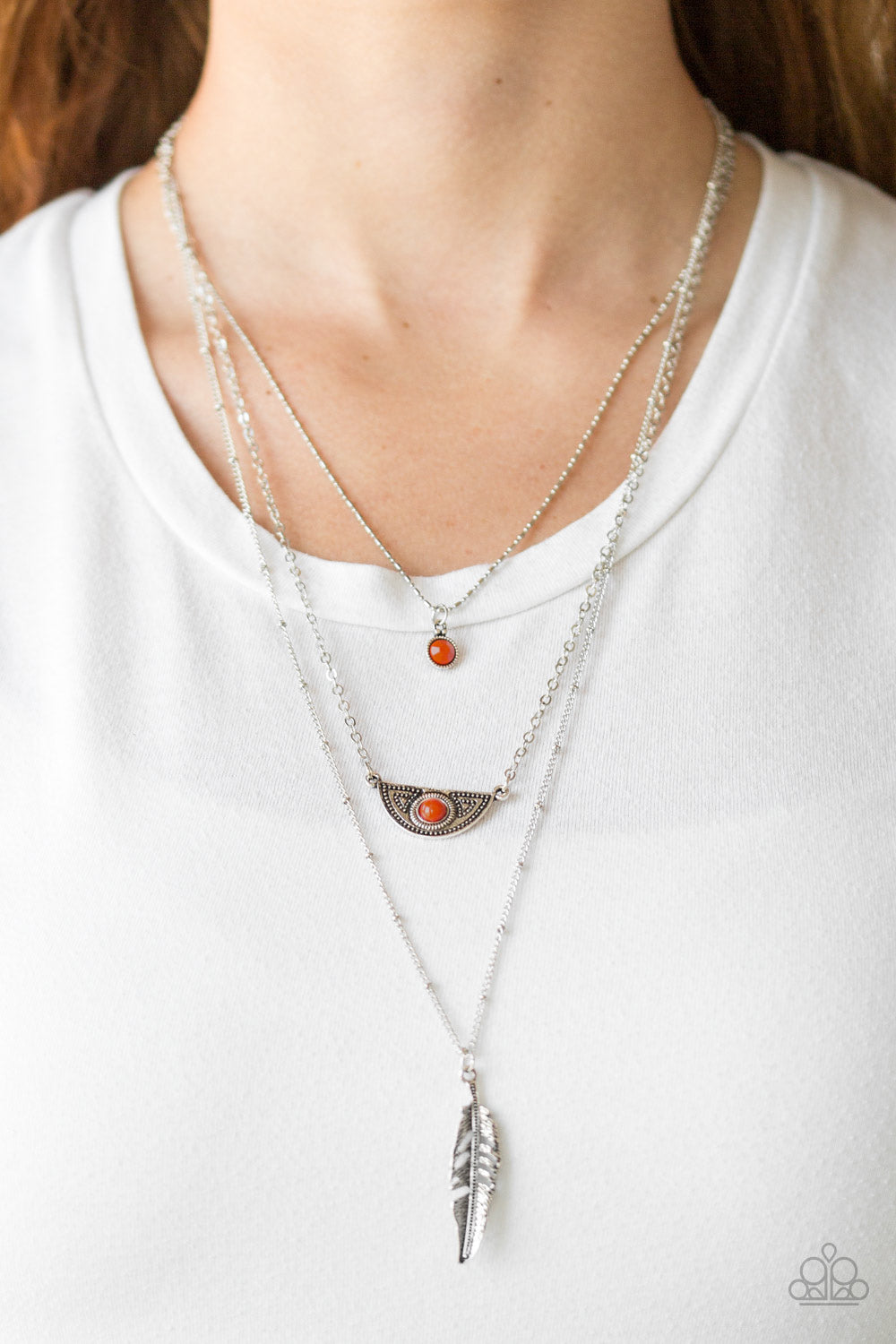 Paparazzi ♥ Sahara Sparrow - Orange ♥  Necklace