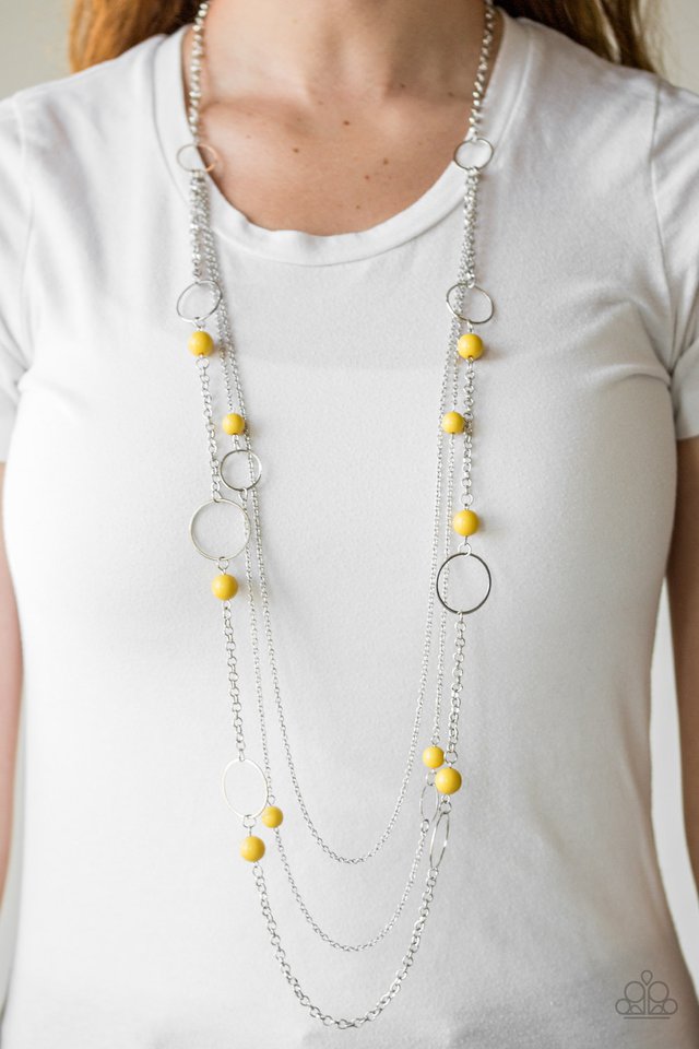 Paparazzi ♥ Beachside Babe - Yellow ♥ Necklace