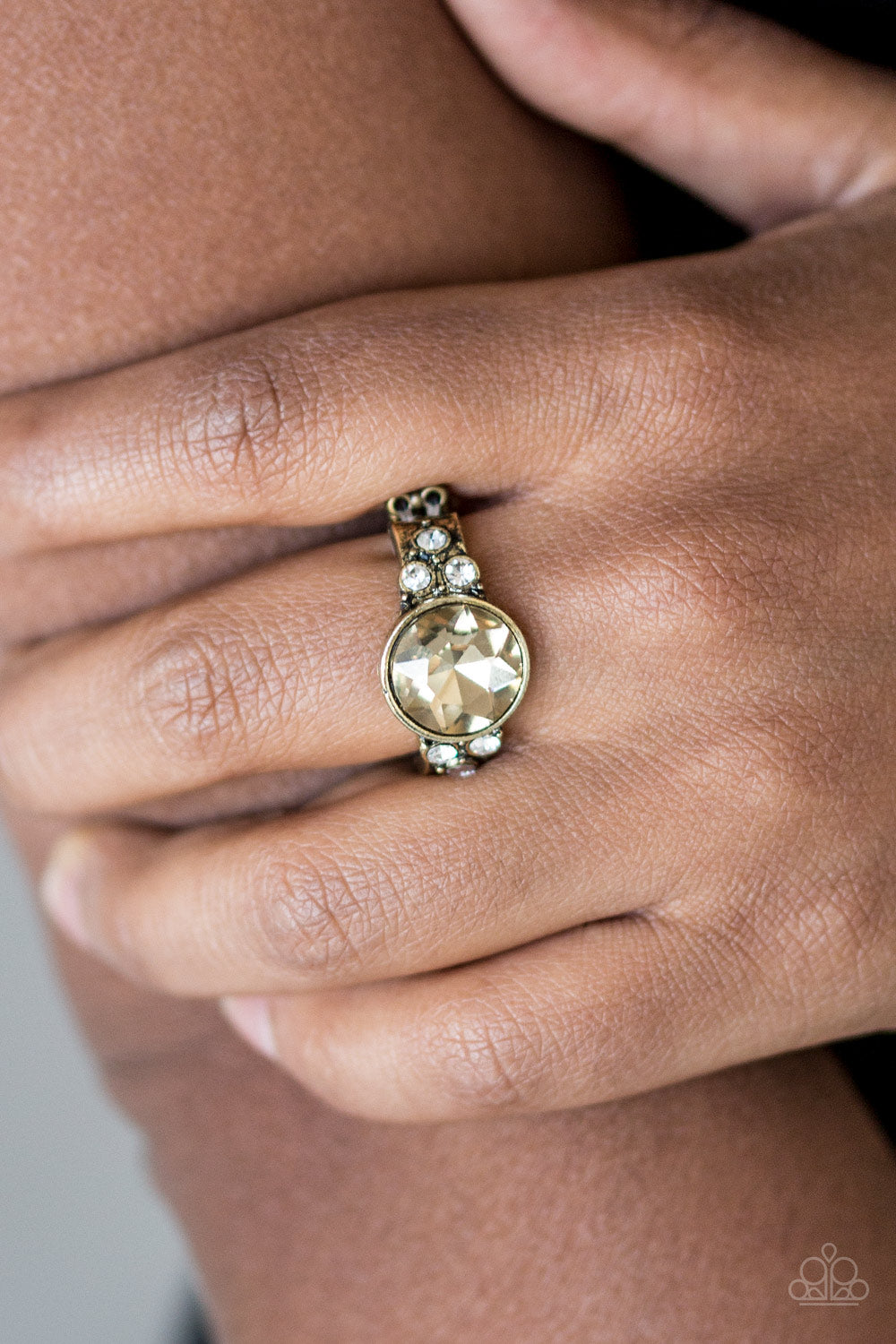 Paparazzi ♥ Poshly Pampered - Brass ♥  Ring