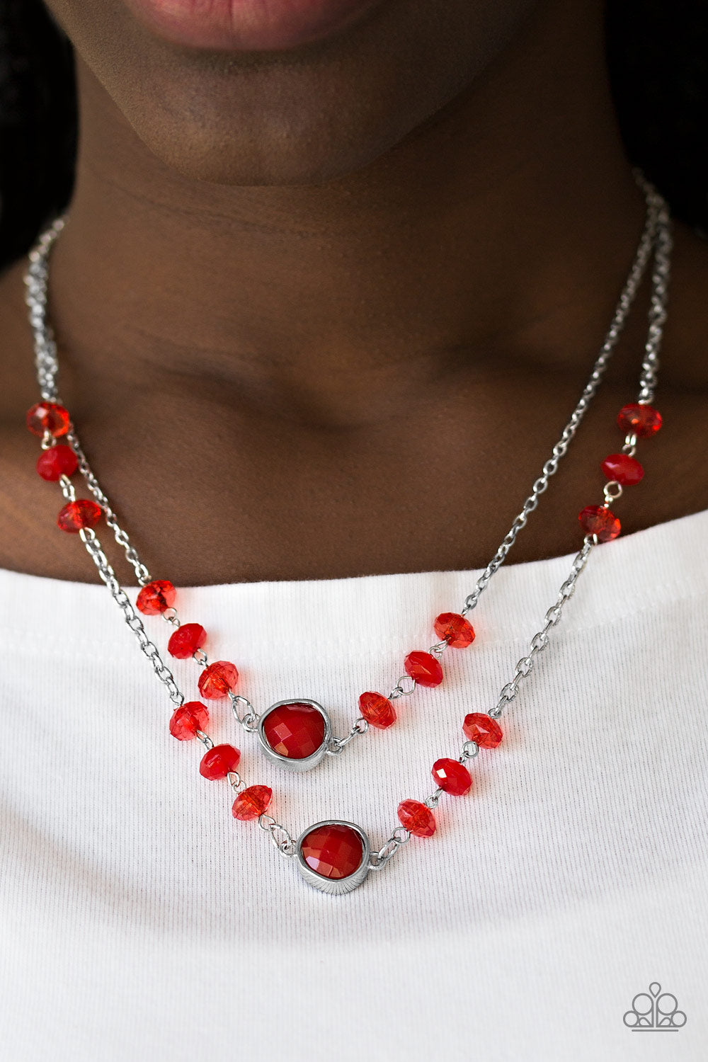 Paparazzi ♥ Gala Glow - Red ♥  Necklace