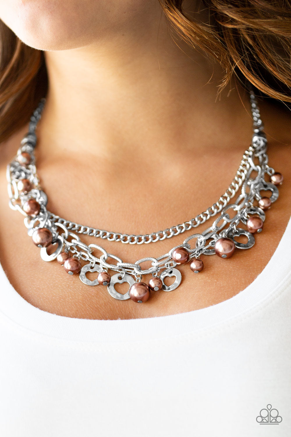 Paparazzi ♥ Hoppin Hearts - Brown ♥  Necklace