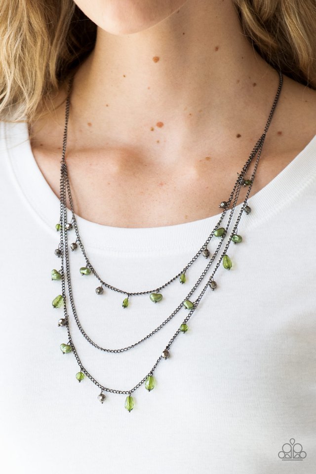Paparazzi ♥ Pebble Beach Beauty - Green ♥ Necklace