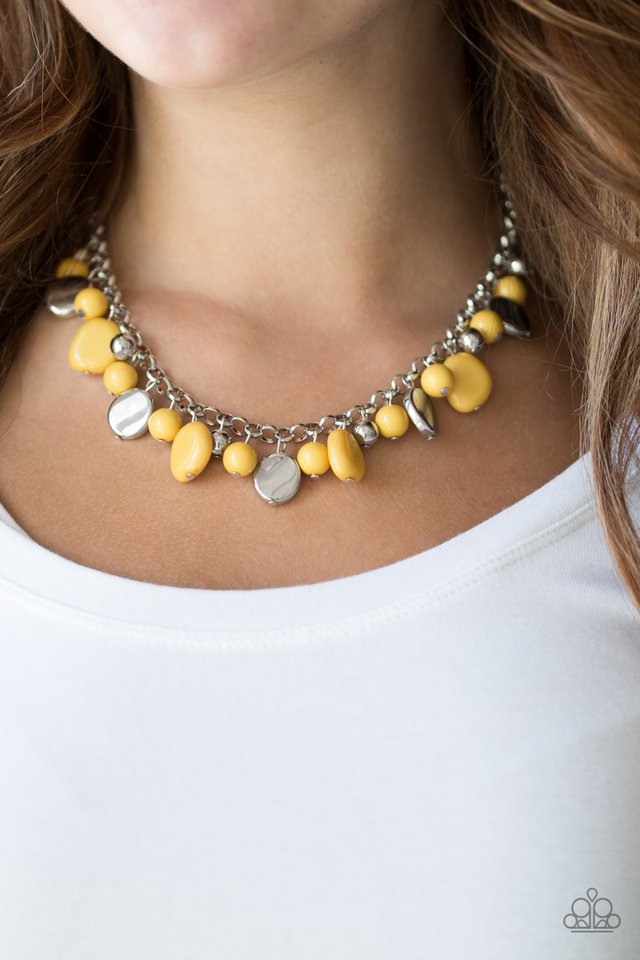 Paparazzi ♥ Flirtatiously Florida - Yellow ♥ Necklace