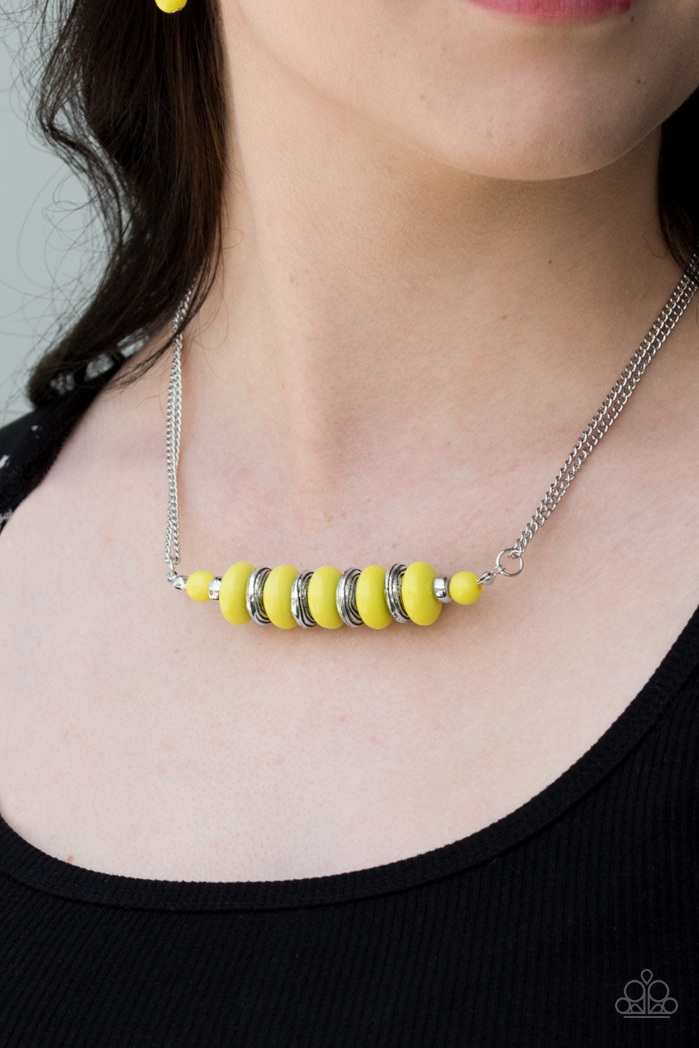 Paparazzi ♥ On Mountain Time - Yellow ♥  Necklace