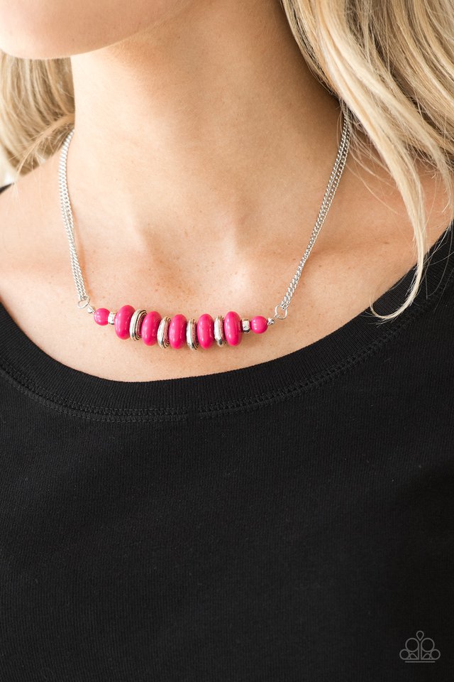 Paparazzi ♥ On Mountain Time - Pink ♥ Necklace