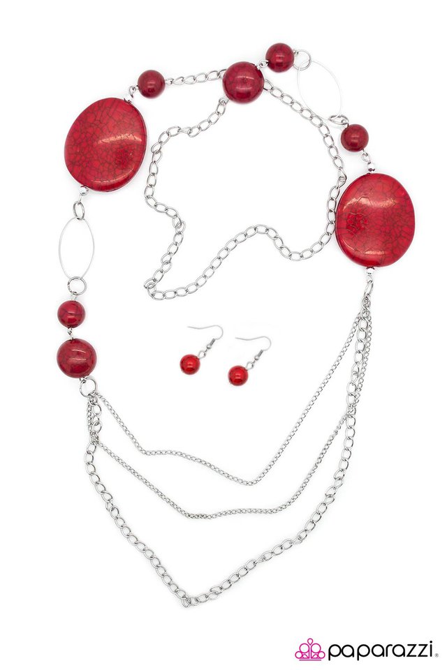 Paparazzi ♥ Smooth Sailing - Red ♥ Necklace