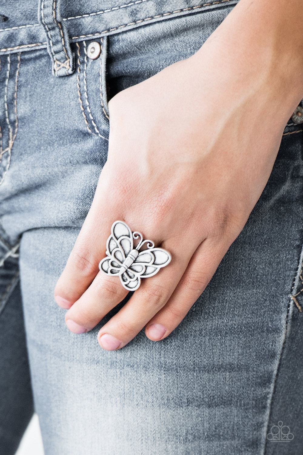 Paparazzi ♥ Sky High Butterfly - Silver ♥  Ring