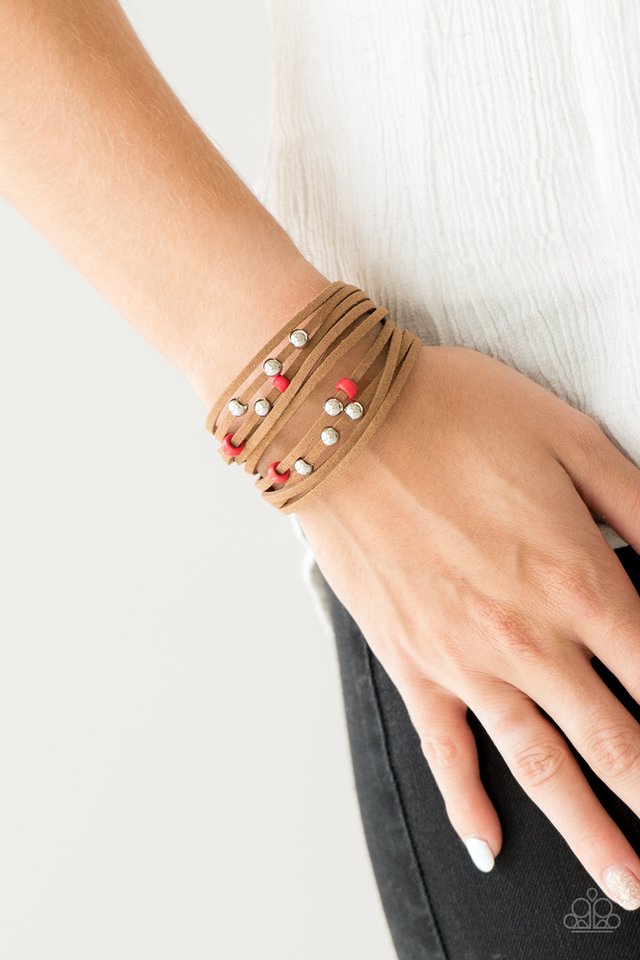 Paparazzi ♥ Colorfully Coachella - Red ♥ Bracelet