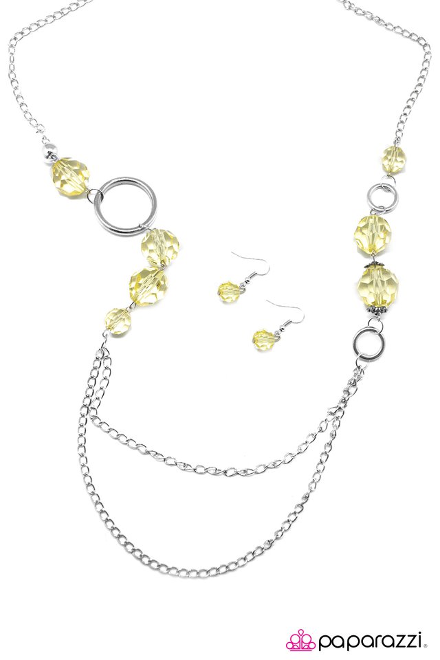 Paparazzi ♥ Crystal Clear - Yellow ♥ Necklace