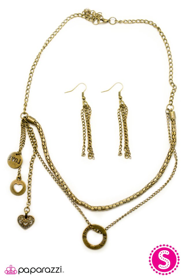 Paparazzi ♥ Pulling at My Heartstrings - Brass ♥ Necklace