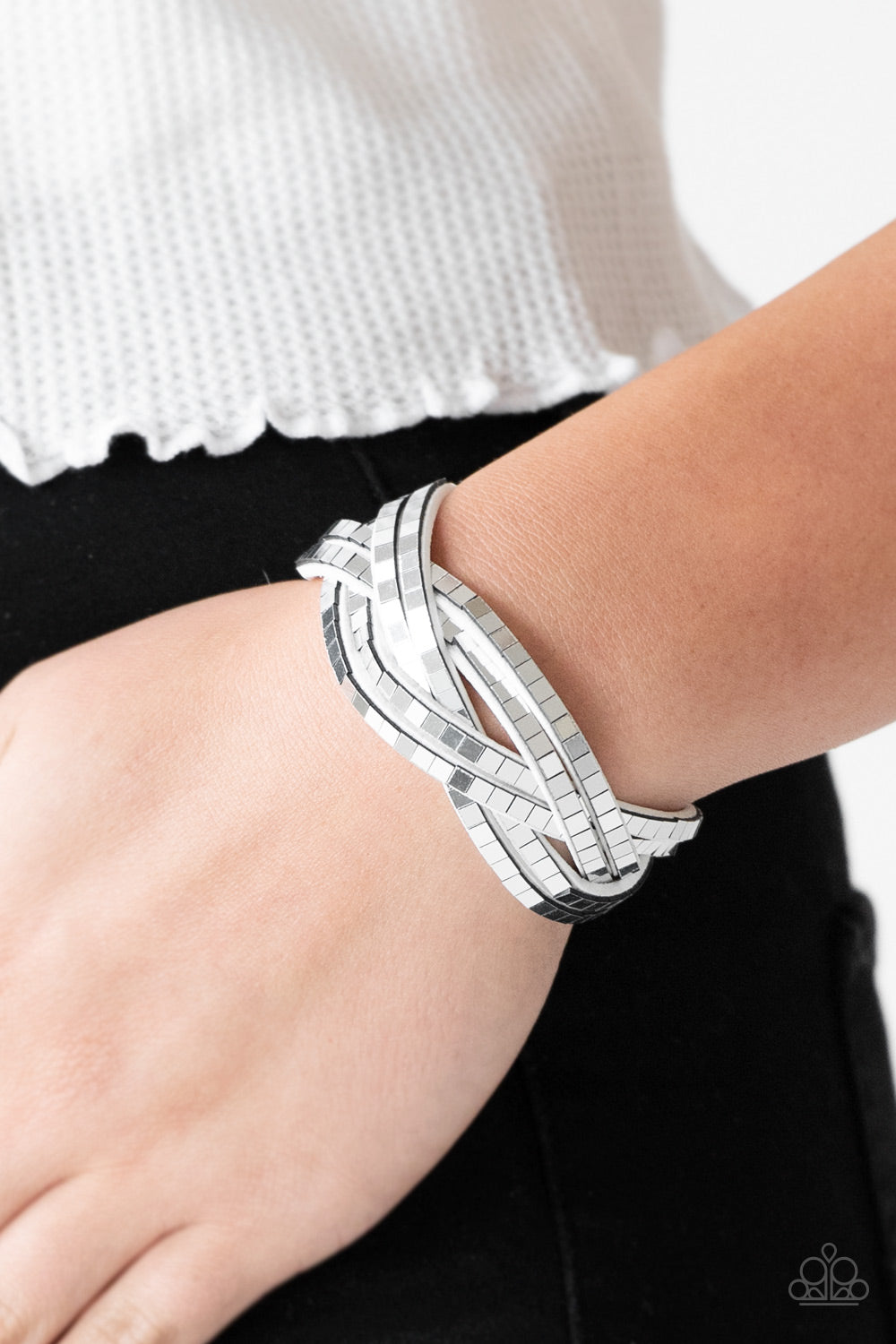 Paparazzi ♥ Looking For Trouble - White ♥  Bracelet