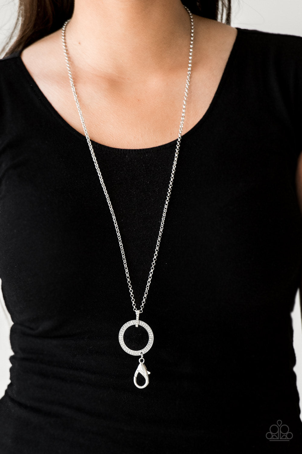 Paparazzi ♥ Straight To The Top - White Lanyard ♥  Lanyard