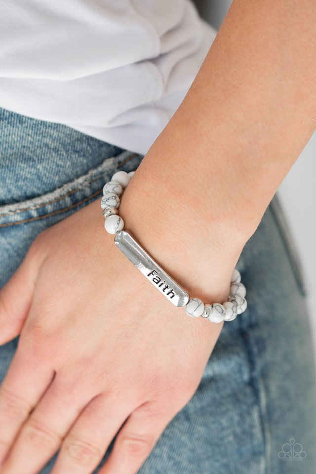 Paparazzi ♥ Fearless Faith - White ♥ Bracelet