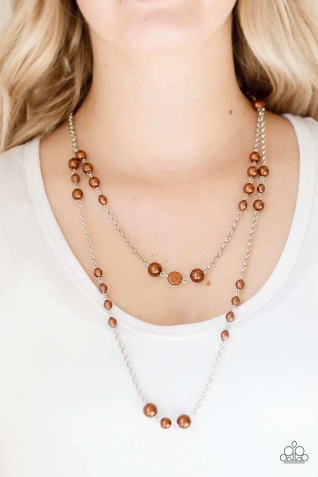 Paparazzi ♥ Pearl Promenade - Brown ♥ Necklace