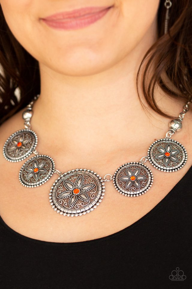 Paparazzi ♥ Written In The STAR LILIES - Orange ♥ Necklace