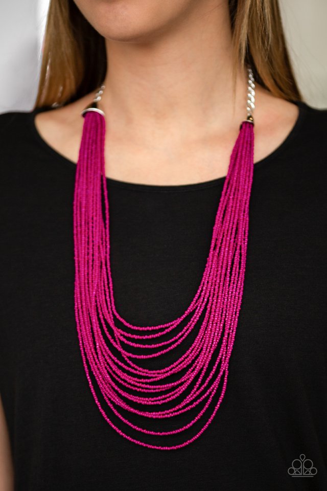 Paparazzi ♥ Peacefully Pacific - Pink ♥ Necklace