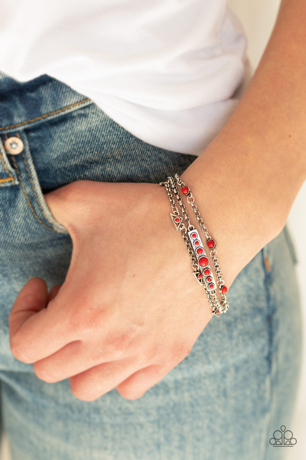 Paparazzi ♥ No Means NOMAD - Red ♥  Bracelet