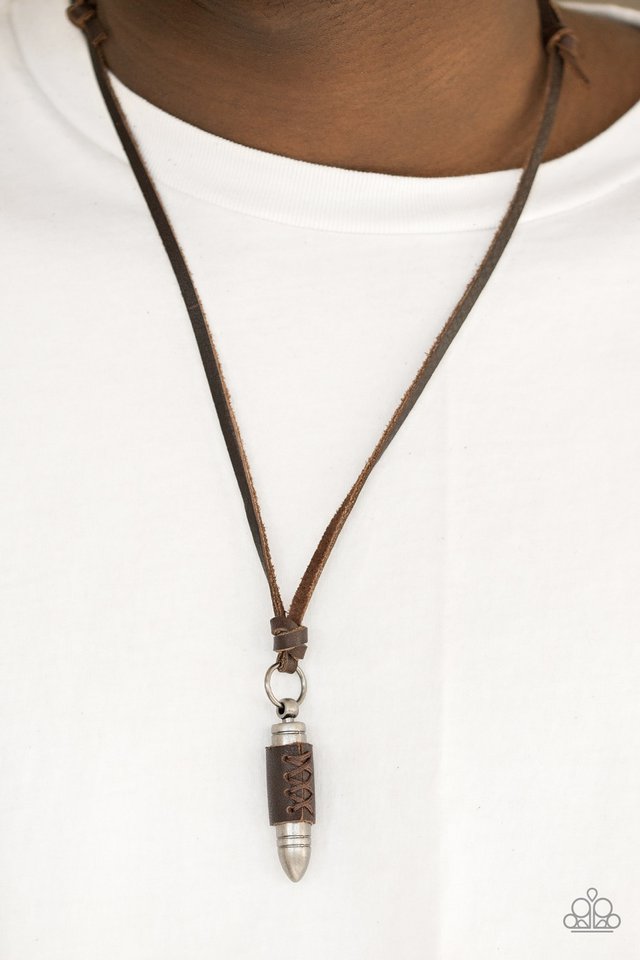 Paparazzi ♥ Boldly Bulletproof - Brown ♥ Necklace